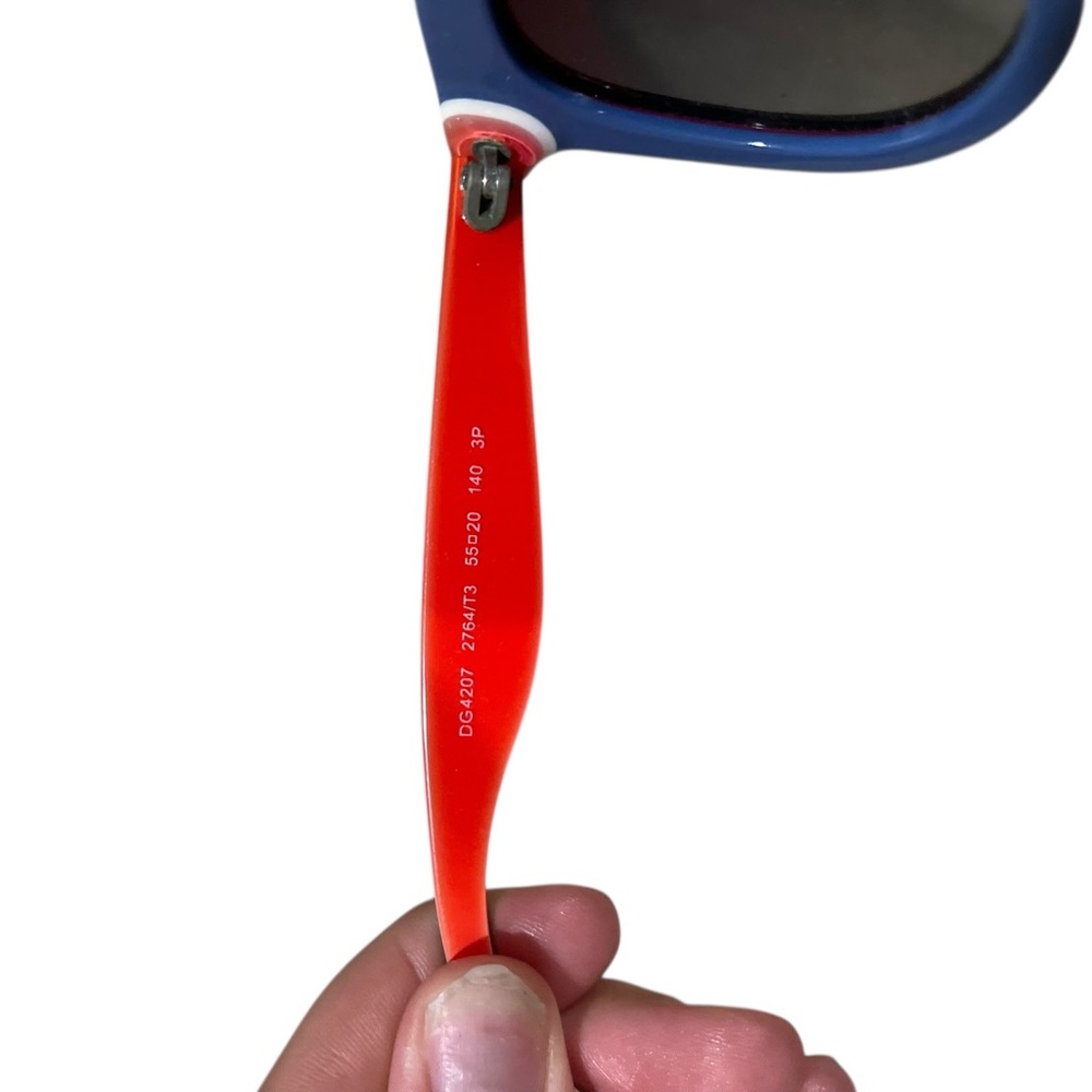 Dolce & Gabbana Black Sunglasses with Red Temple Accents - Picture 5 of 5